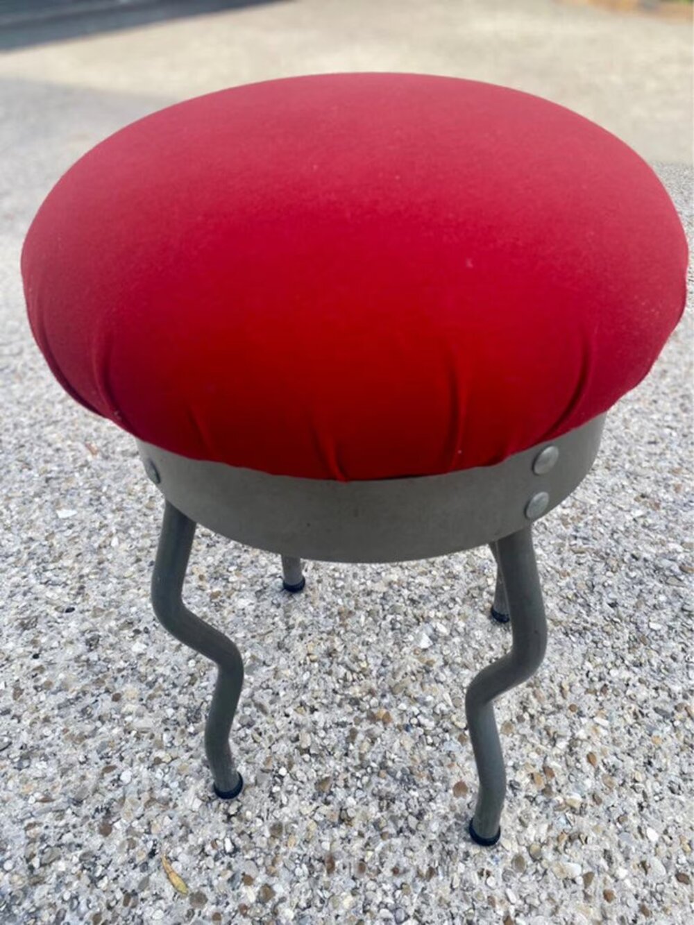 Vintage IKEA URI Stool: Red Postmodern Design